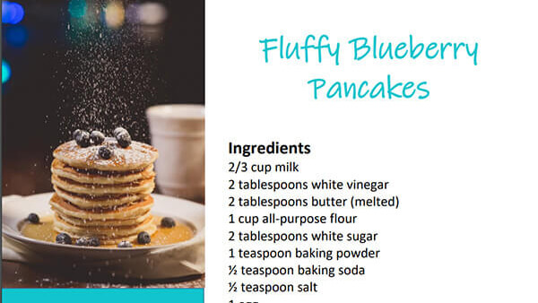 Fluffy Blueberry Pancakes handout thumbnail
