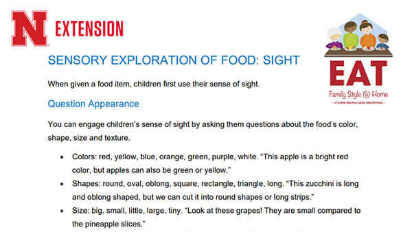 Sensory Exploration of Food: Sight handout thumbnail
