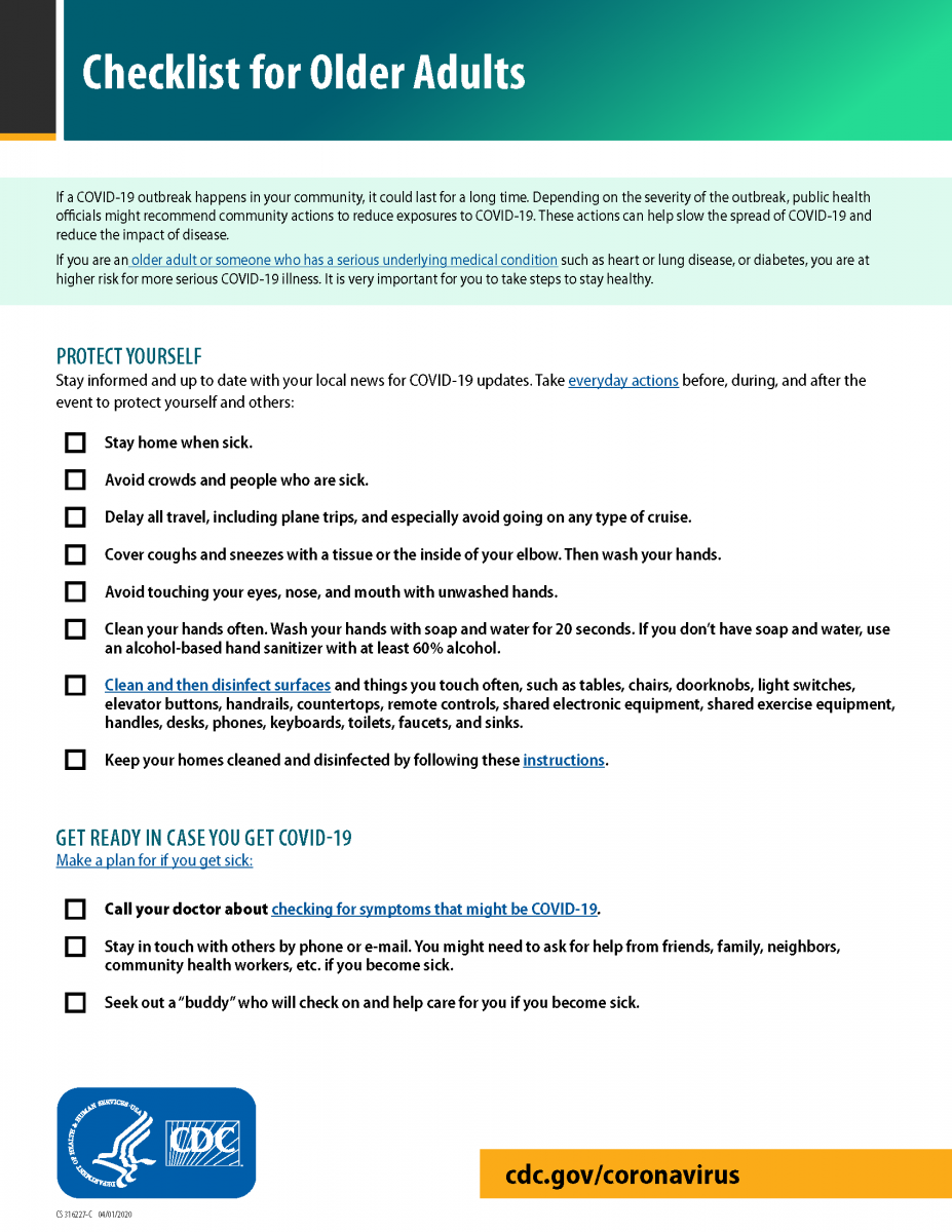 Checklist for Older Adults