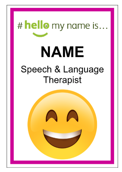 speech therapist name tag