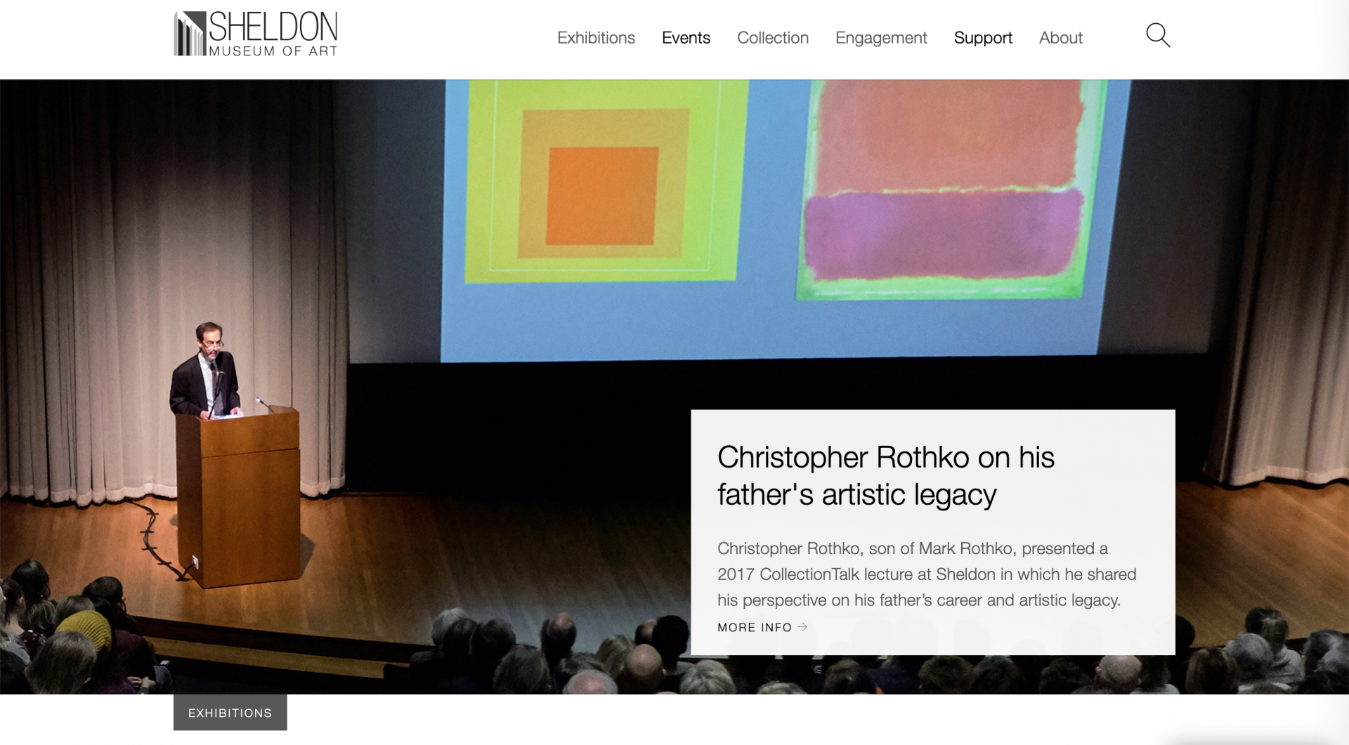 Sheldon Museum of Art website screenshot
