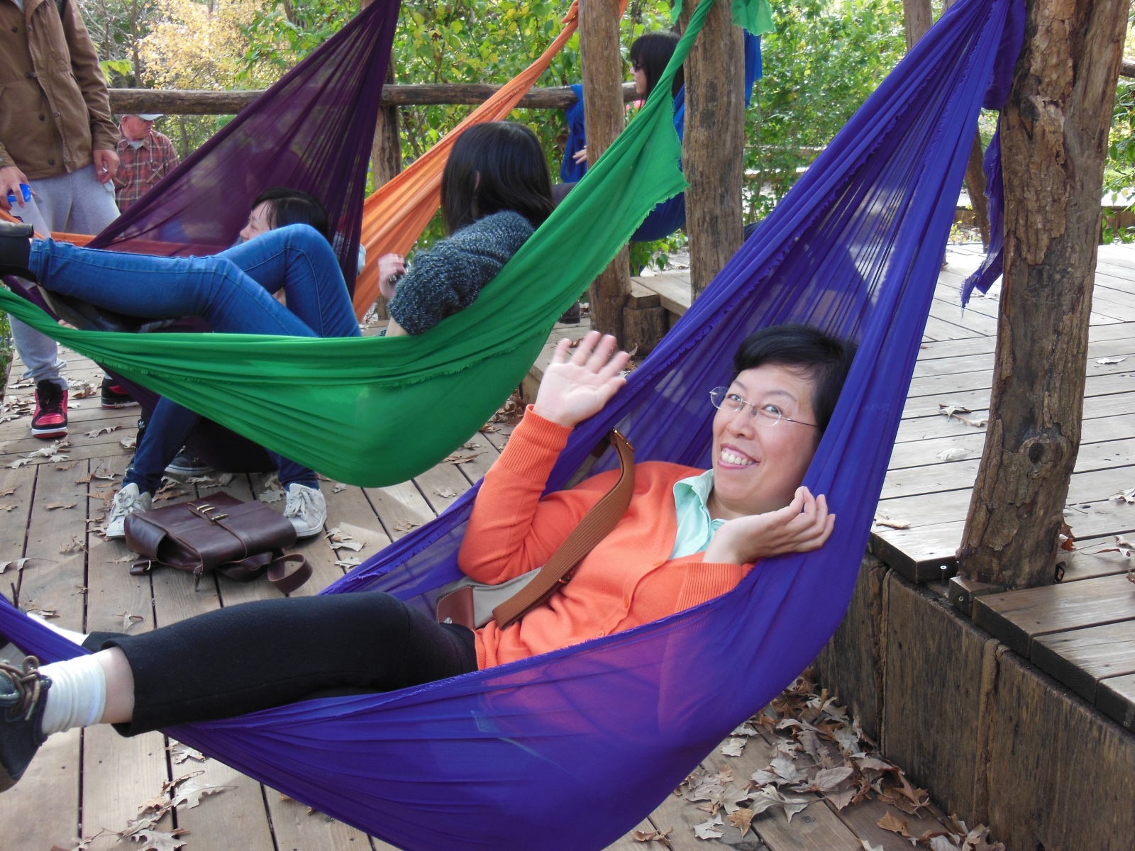 Visiting students hammocks