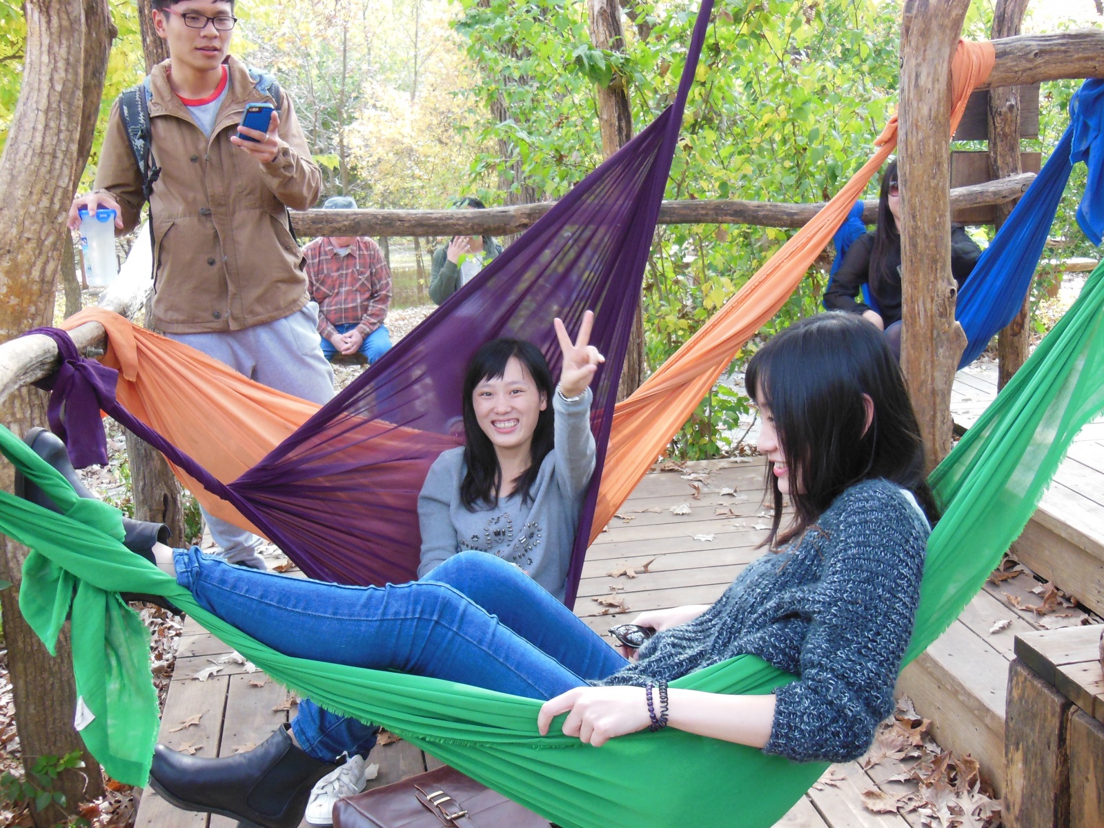 Visiting students hammocks 2
