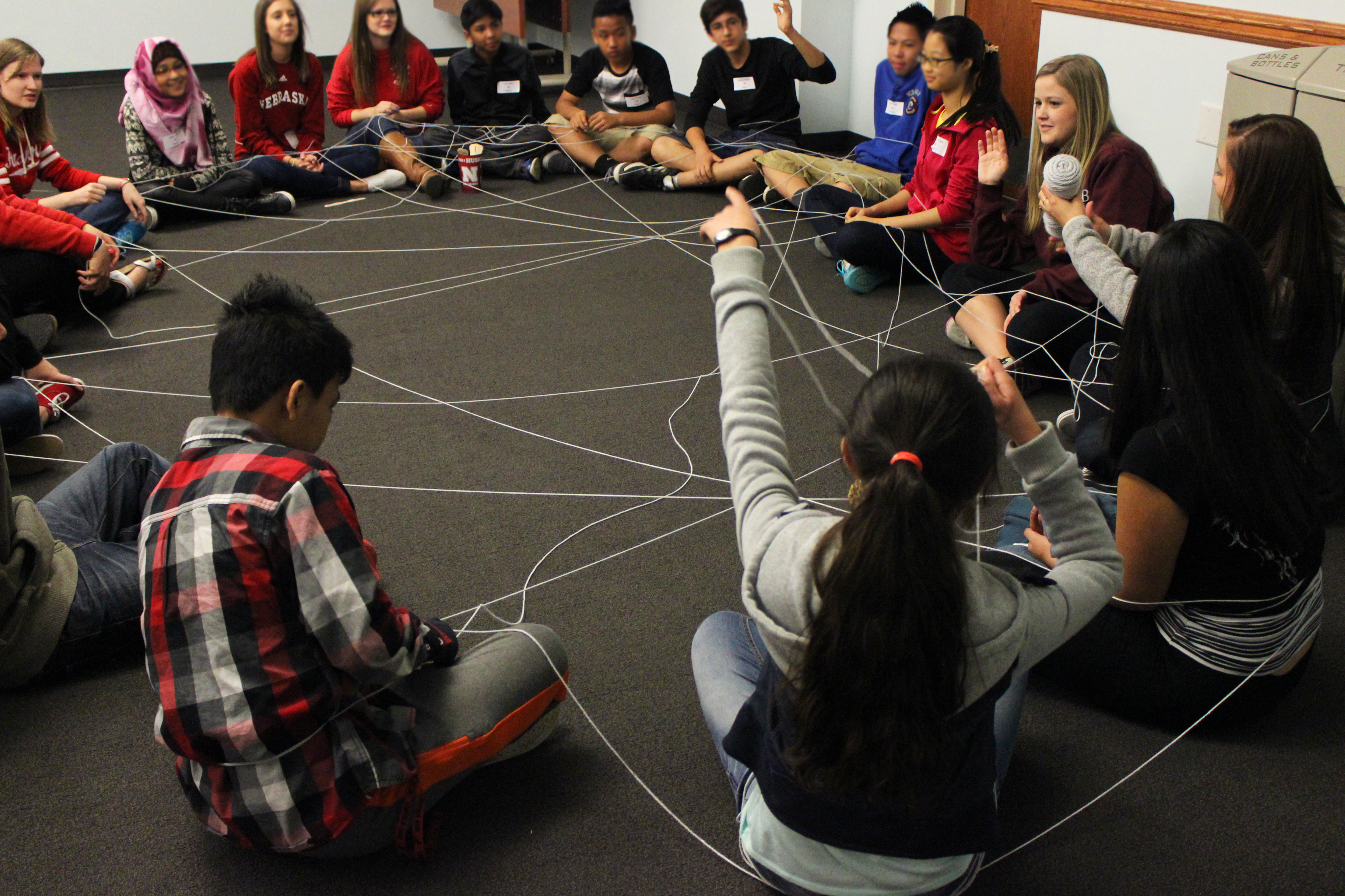 UNL and ELL students participate in an icebreaker activity 