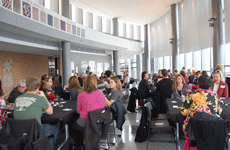 Staff members enjoying holiday lunch