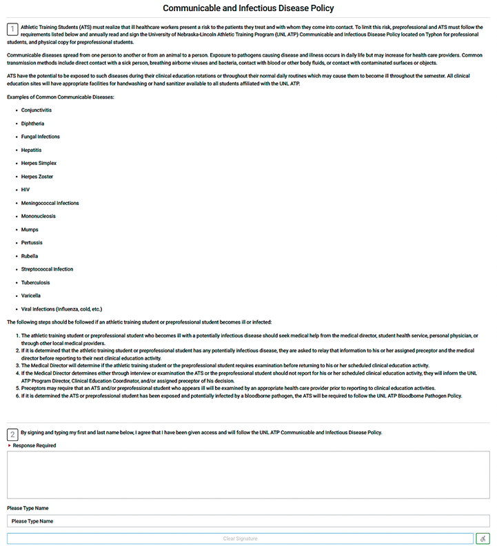 Communicable and Infectious Disease Policy