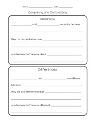 Compare and Contrast Worksheet