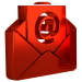 Red envelope icon with an @ symbol on the front flap.
