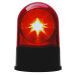 Red flashing emergency siren with a black base.