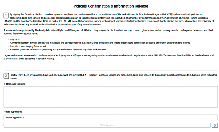 Policies Confirmation & Information Release