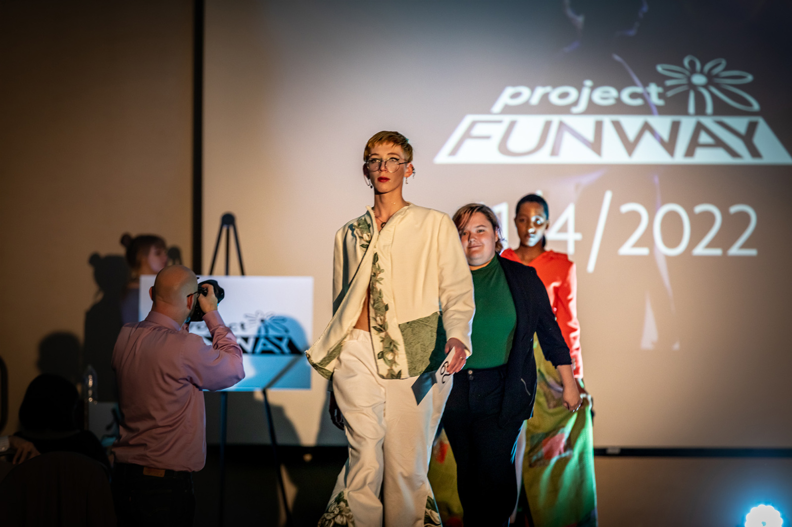 Project Funway fashion show scene.