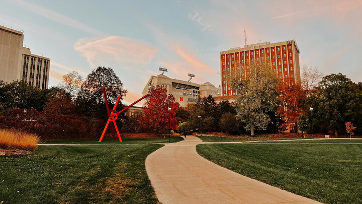 Sunrise over City Campus. 