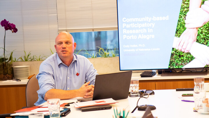 Cody Hollist in his office.