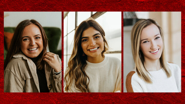 Karissa Boesiger, Bailey Jones and Claire Kubicek heaadshots