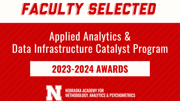 Faculty selected Applied Analytics & Data Infrastructure Catalyst Program, 2023-2024 Awards, Nebraska Academy for Methodology, Analytics & Psychometrics