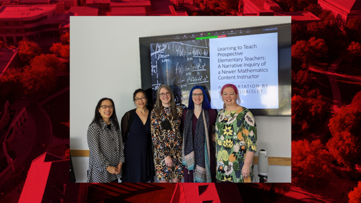 Kelsey Quaisley is joined by her faculty committee advisors following her dissertation defense. 