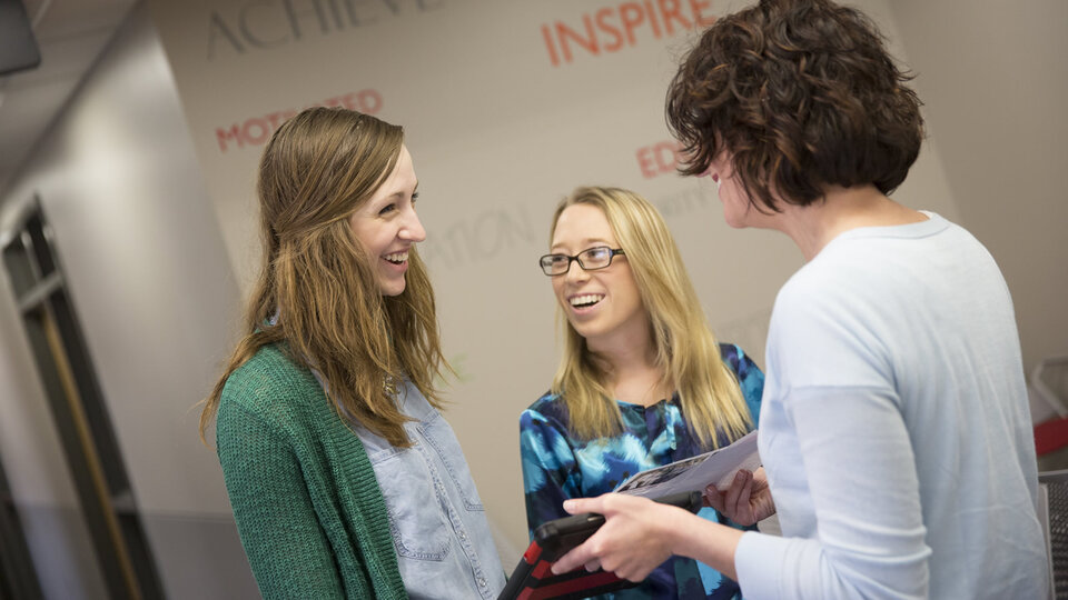 Students in the advising office