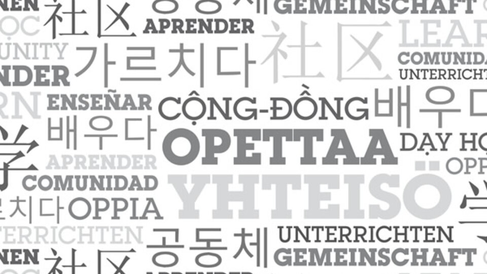 Text in many languages graphic