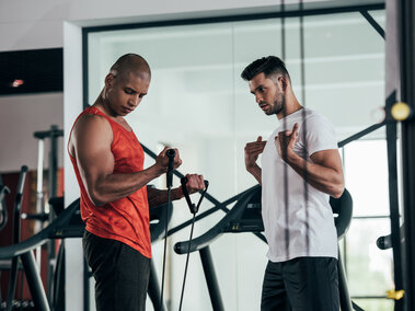 Strength coach stock image