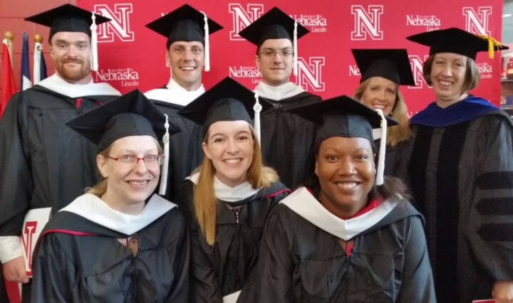 MAst graduates from the Class of 2015 with program coordinator Dr. Beth Lewis