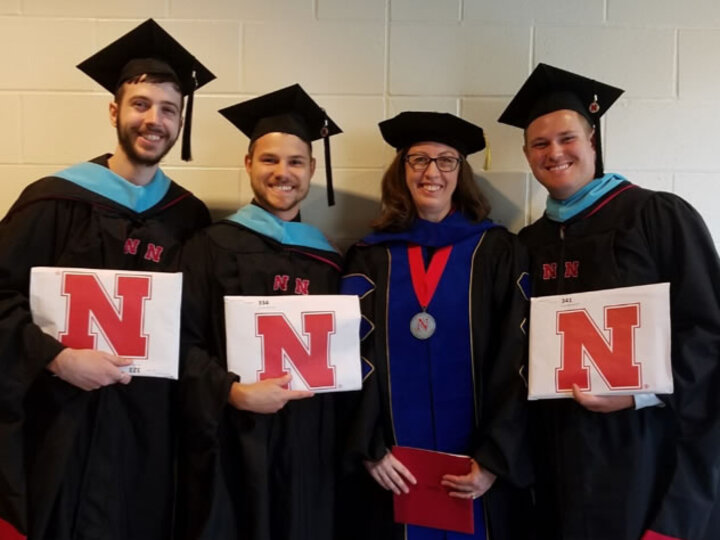 MAst graduates from the Class of 2019 with program coordinator Dr. Beth Lewis